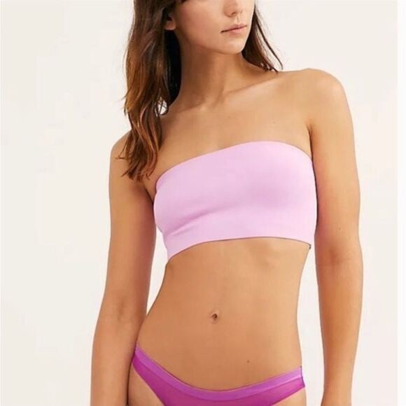 Free People Nina Neon Bandeau in Electric Orchid Pink. SMALL=FITS 32D/34A/34B - Picture 3 of 6